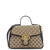 GUCCI GG Marmont Top Handle Flap Bag Diagonal Quilted GG Canvas Small