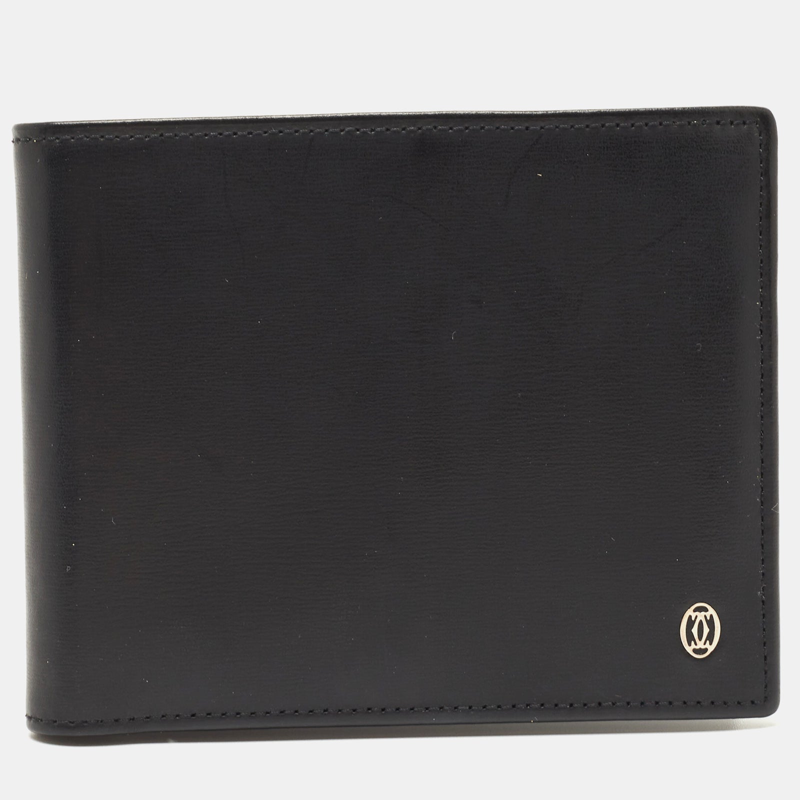 Cartier Black Leather Must De Bifold Wallet