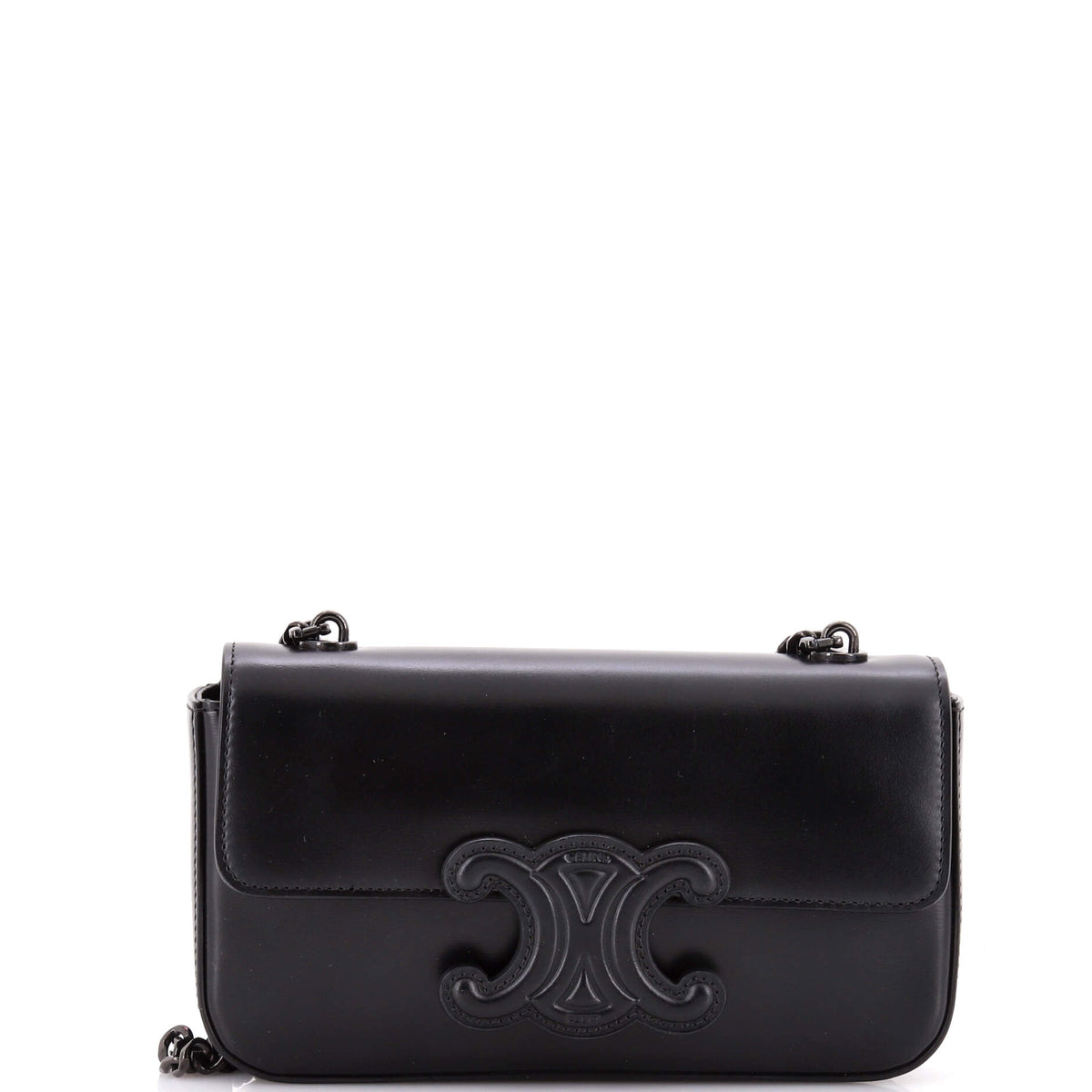Celine CELINE Triomphe Chain Shoulder Bag Leather Small