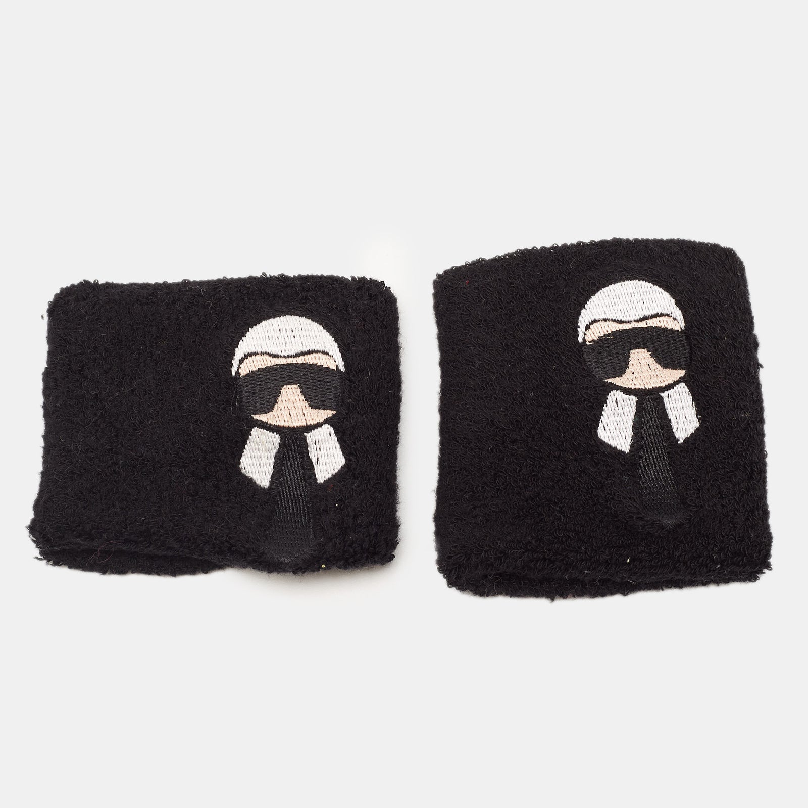 Fendi Karl Loves Black Terry Cotton Sweat Wrist Band (TU)