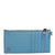 Light Blue Leather Top Zip Slim Card Holder