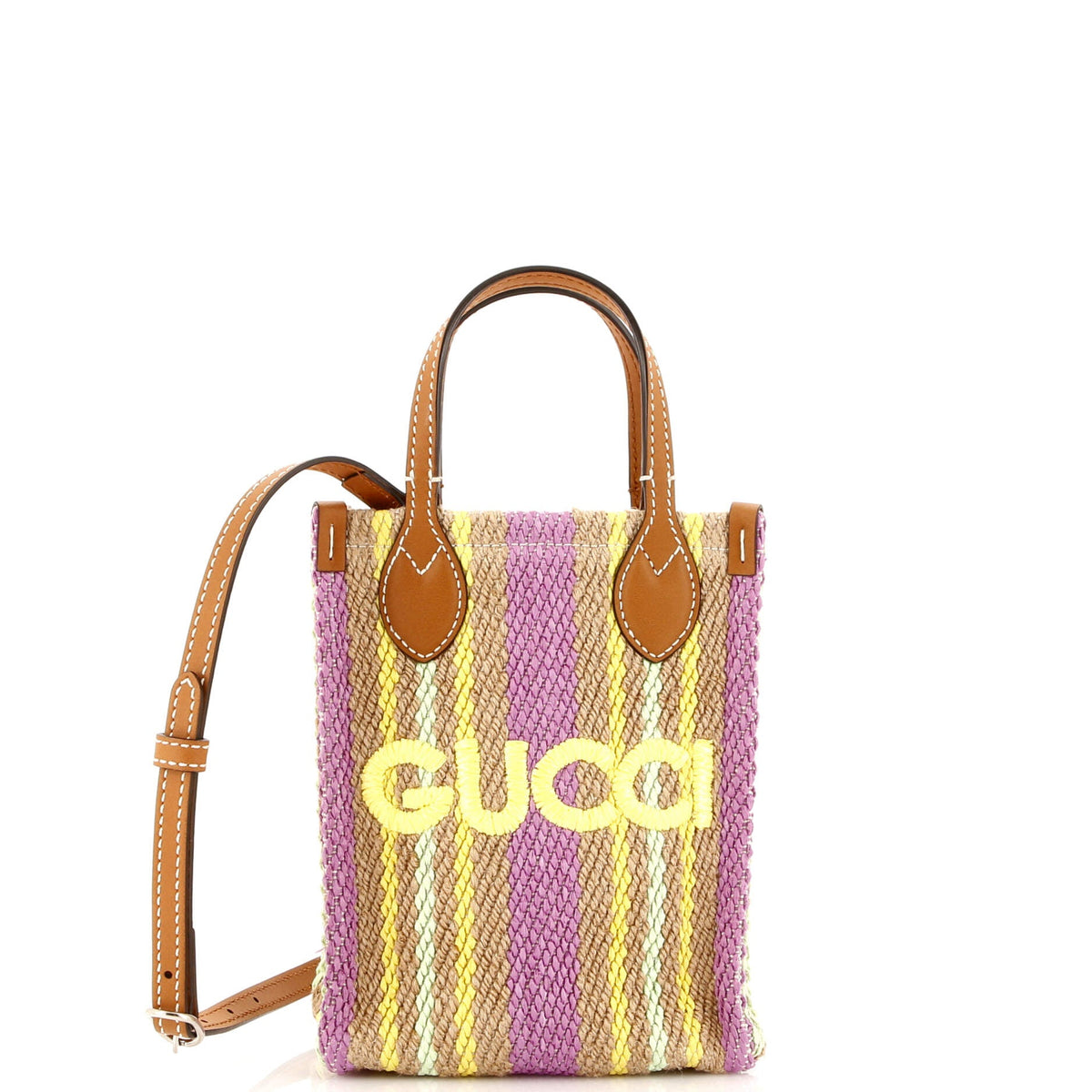 Gucci GUCCI Logo Vertical Tote Jute Super Mini