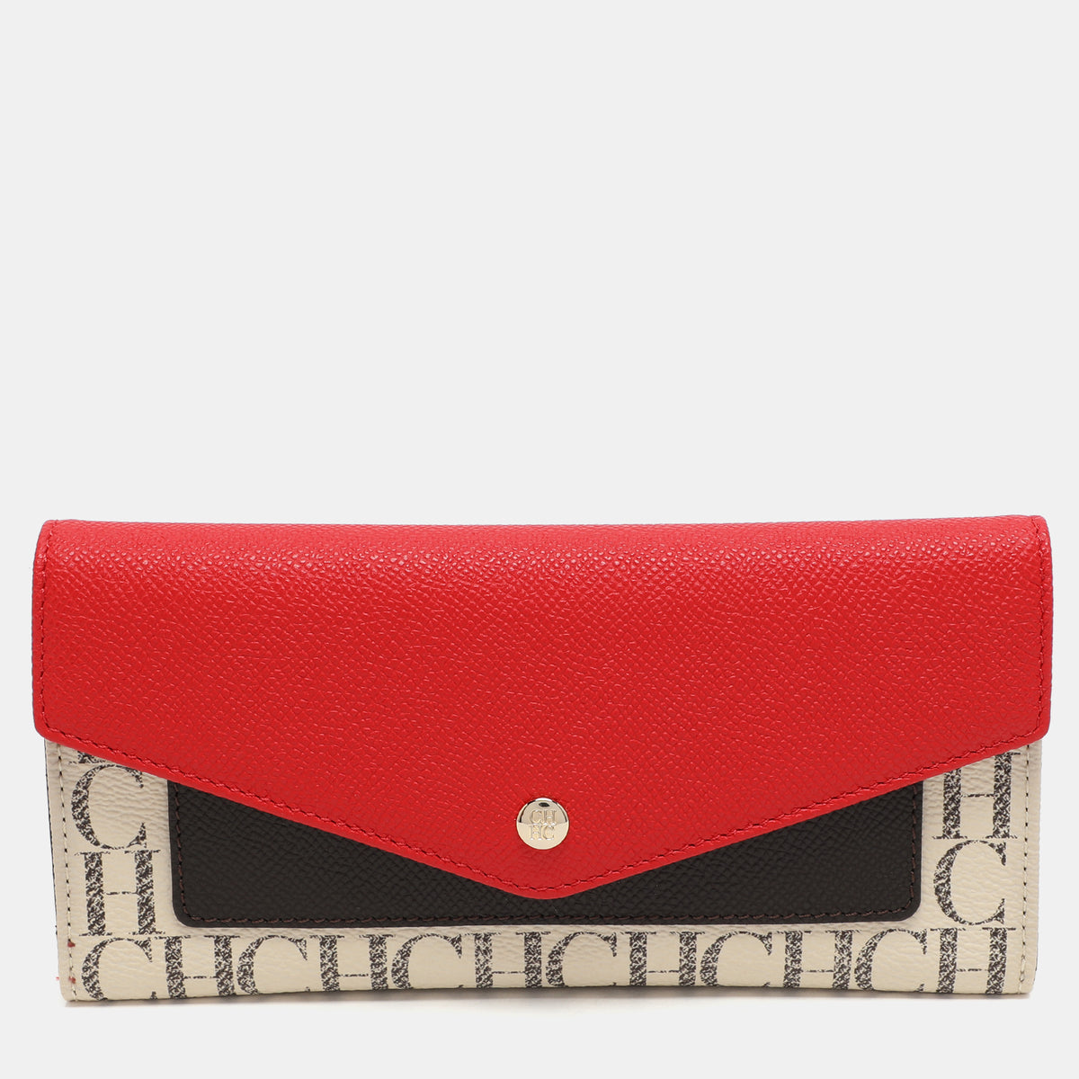 Ch Carolina Herrera Multicolor Monogram Coated Canvas and Leather Trifold Wallet