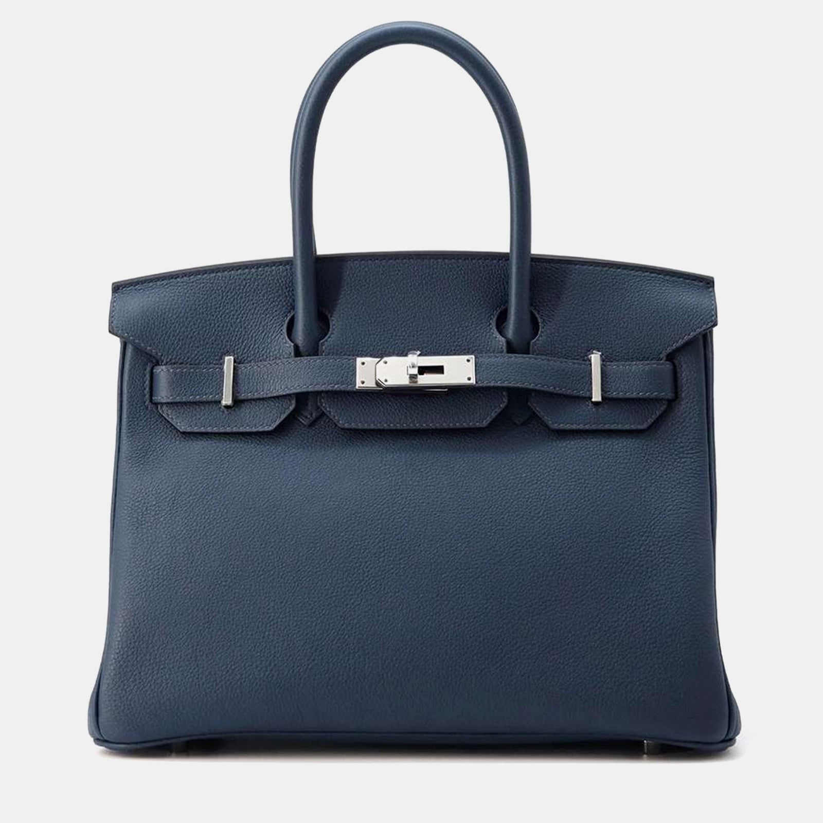 Herm?s Sac Birkin en cuir Togo bleu de Prusse taille 30