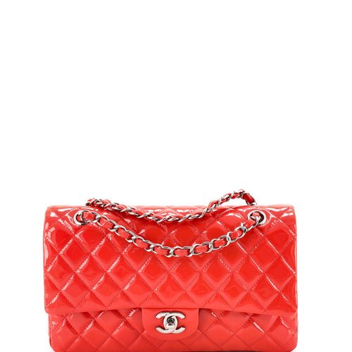 CHANEL Classic Double Flap Bag Quilted Patent Medium