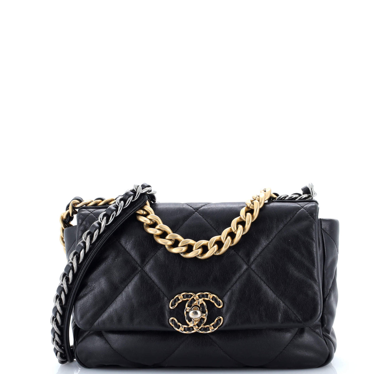 Chanel CHANEL 19 Flap Bag Quilted Leather Medium