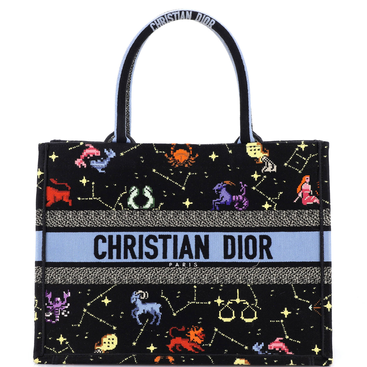 Christian Dior Book Tote Embroidered Canvas Medium