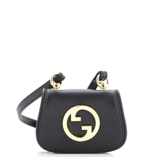 GUCCI Blondie NM Card Case Wallet with Strap Leather
