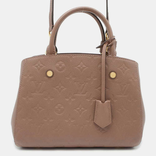 Grey Monogram Empreinte Leather Montaigne Taupe Bag BB