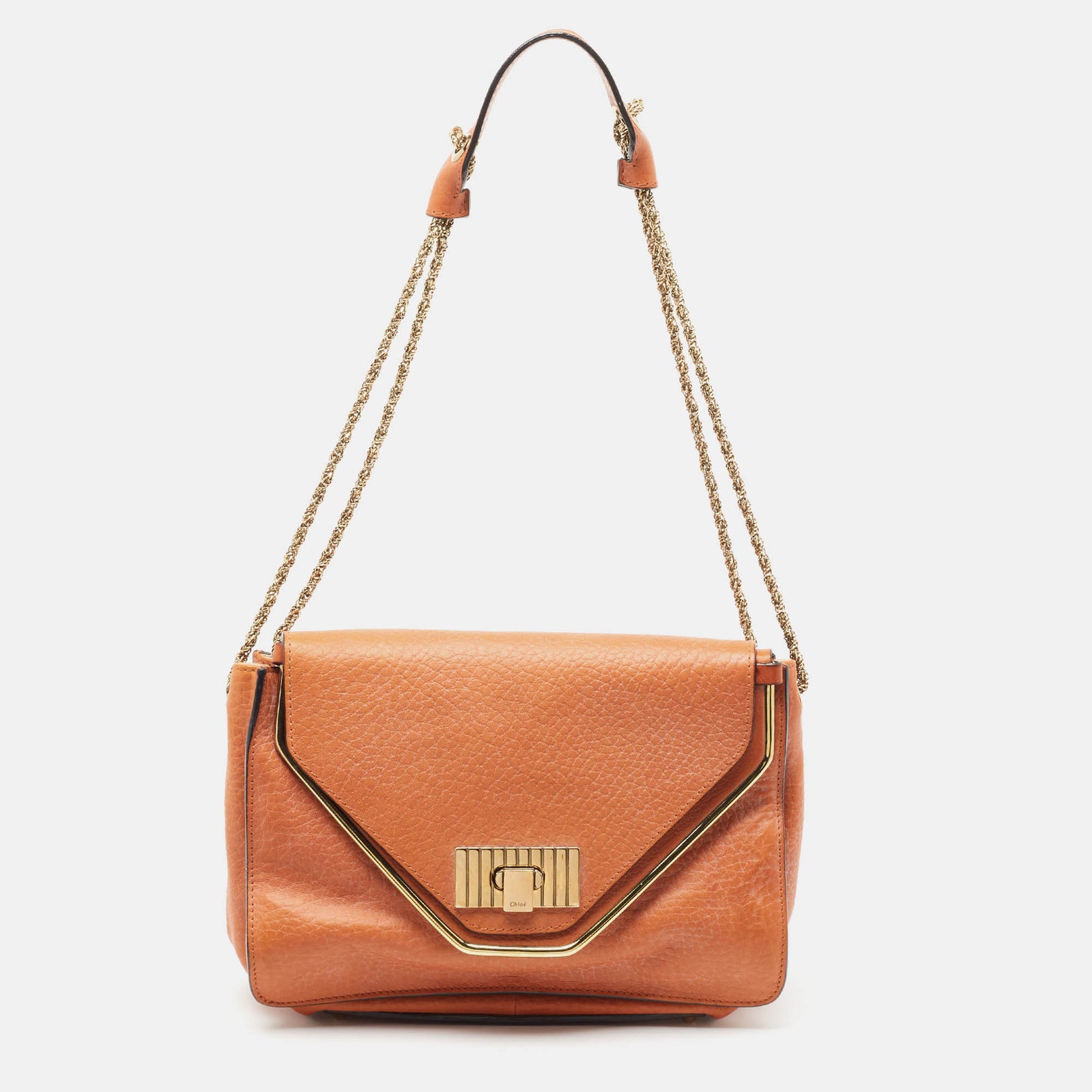 Chloe Brown Leather Medium Sally Shoulder Bag