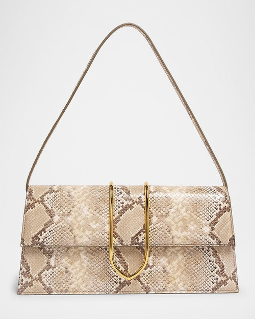 Le Bambino Long Snakeskin Leather Shoulder Bag