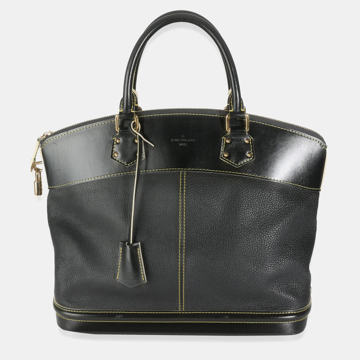 Louis Vuitton Black Leather Suhali Lockit MM Bag