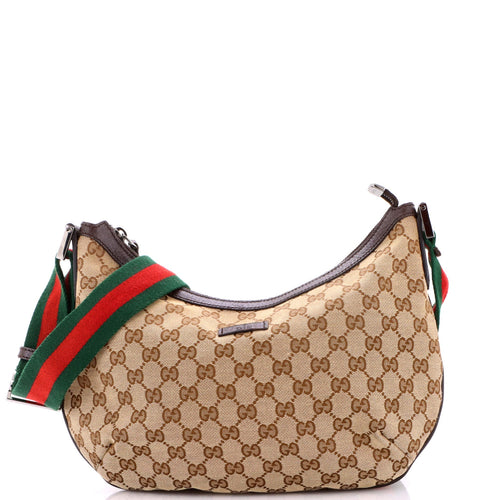 GUCCI Half  Moon Crossbody GG Canvas Medium