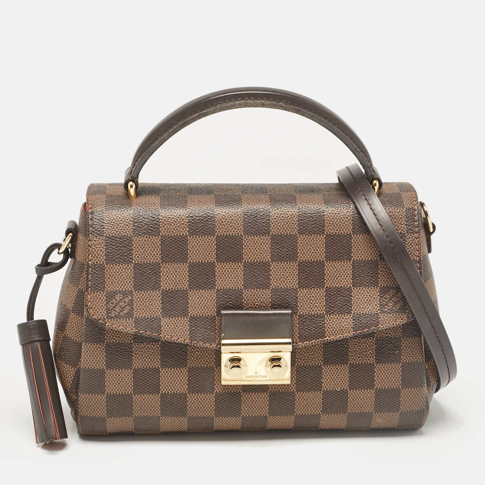 Louis Vuitton Damier Ebene Croisette-Tasche aus Segeltuch