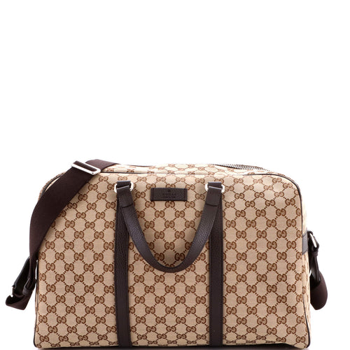 GUCCI Convertible Boston Carry On Duffle Bag GG Canvas Medium