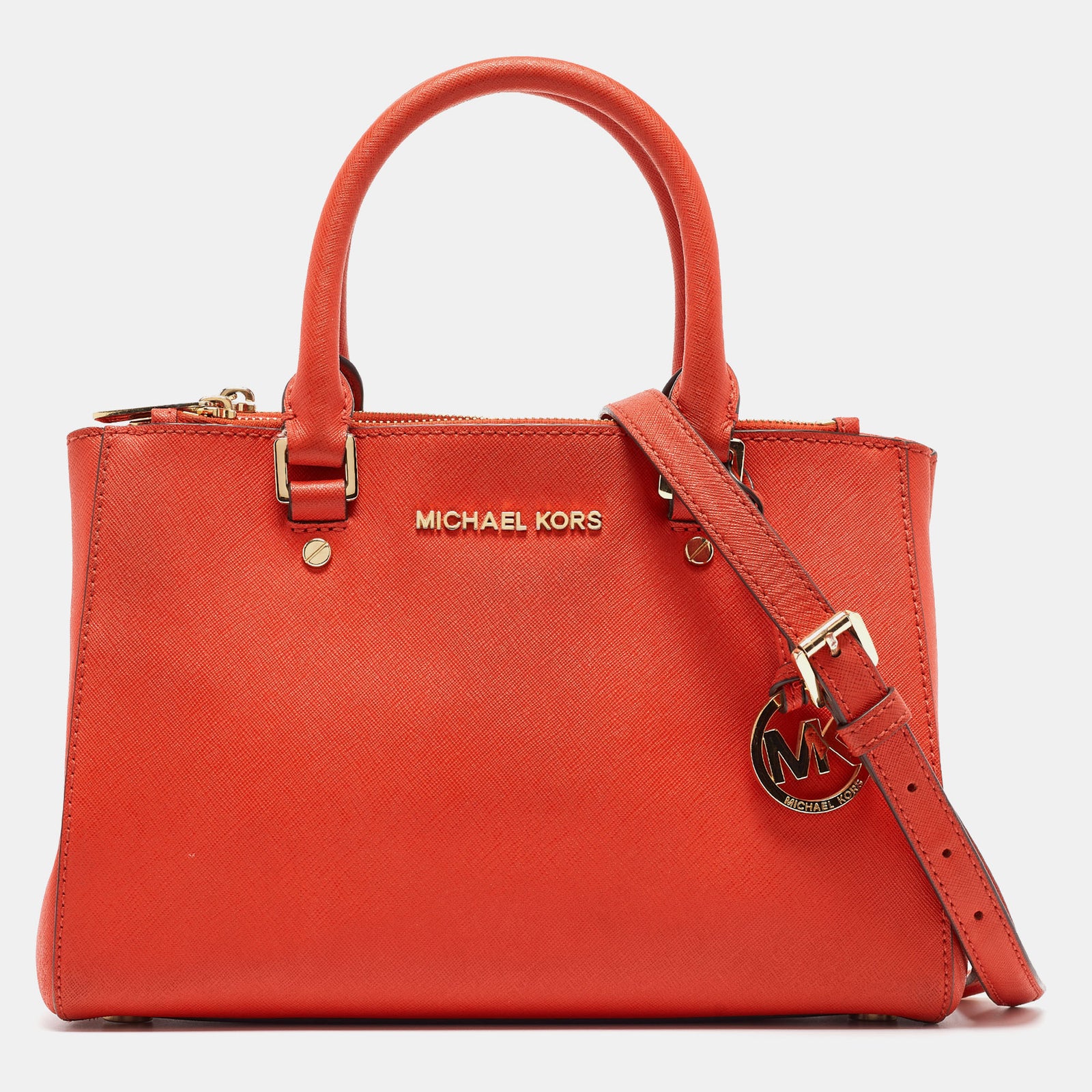 Michael Kors Michael Michael Kors Red Leather Small Sutton Tote