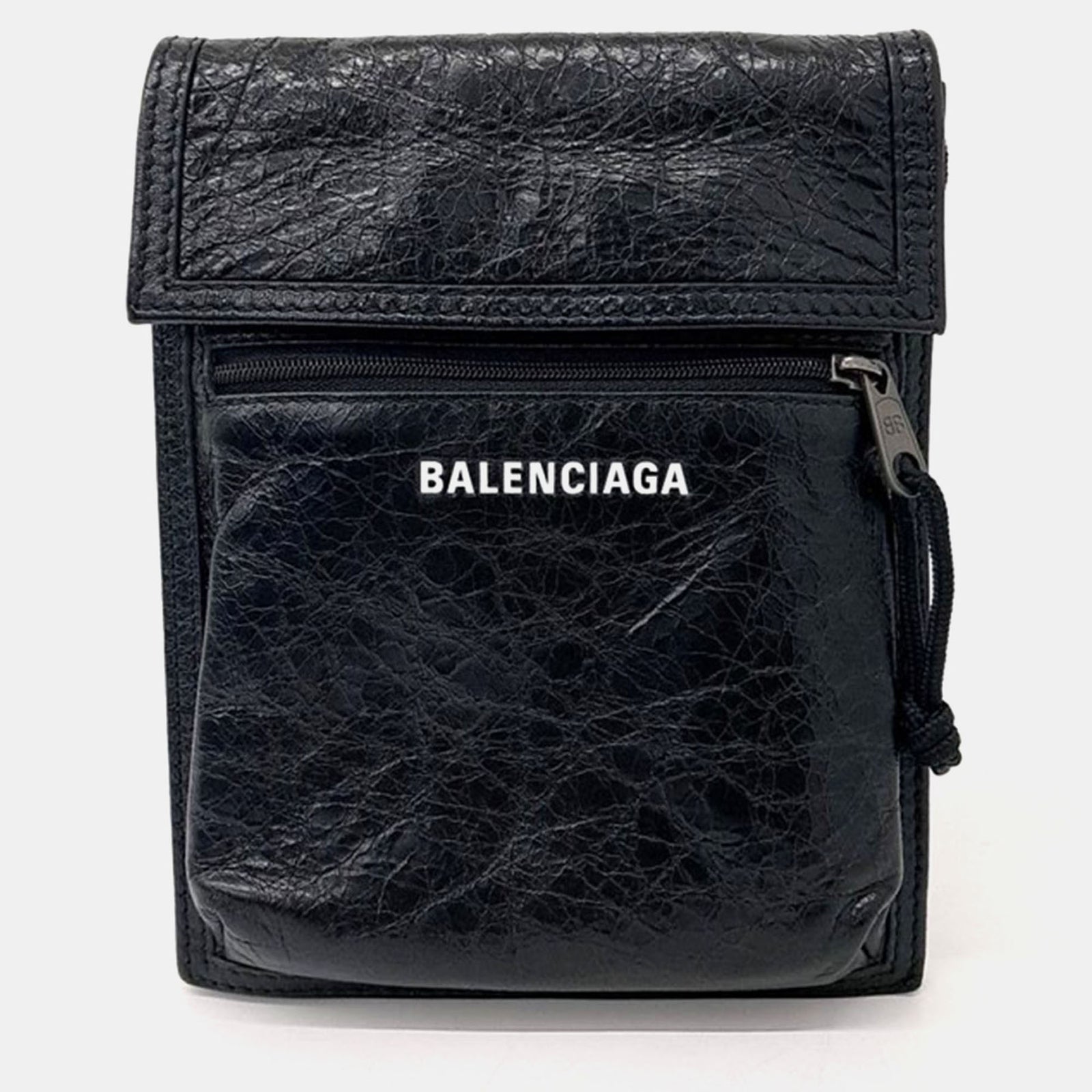 Balenciaga Black Leather Explorer Mini Crossbody Bag