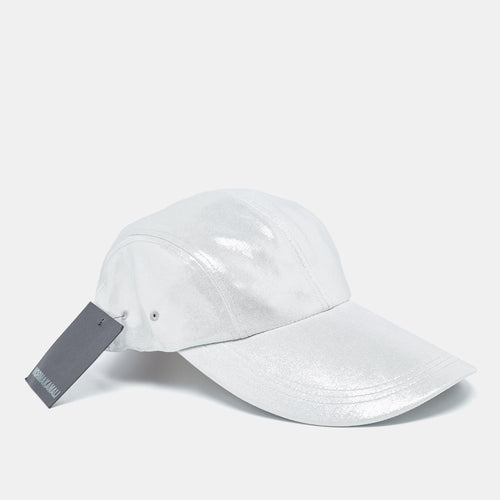 Silver Lame Long Bill Baseball Cap One Size