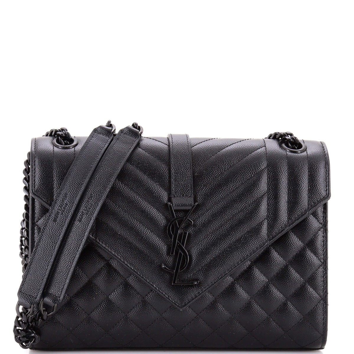 Saint Laurent Classic Monogram Envelope Satchel Mixed Matelasse Leather Medium