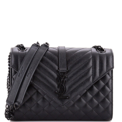 Classic Monogram Envelope Satchel Mixed Matelasse Leather Medium