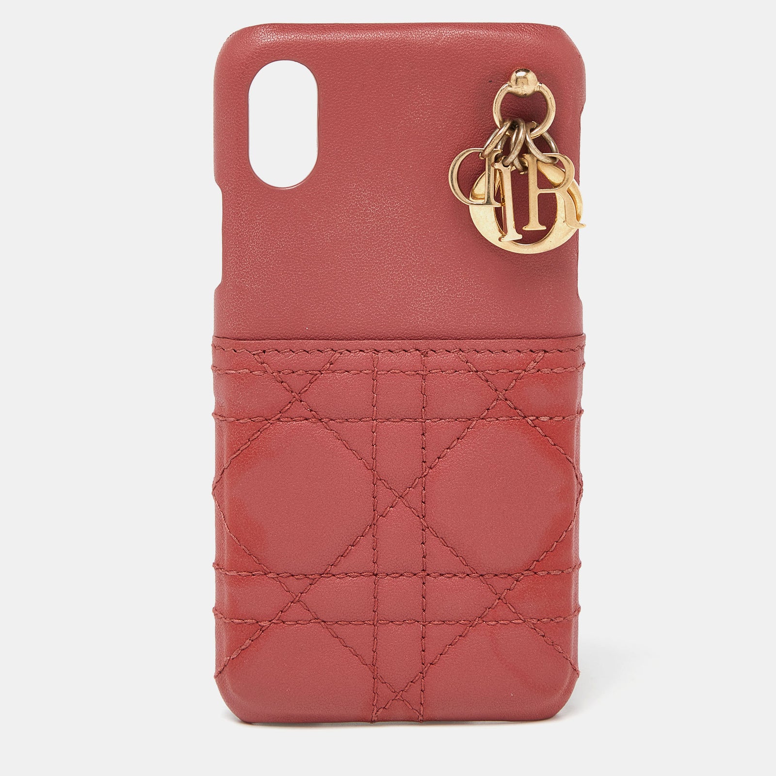 Dior Old Rose Cannage Leather Lady iPhone X/XS Case