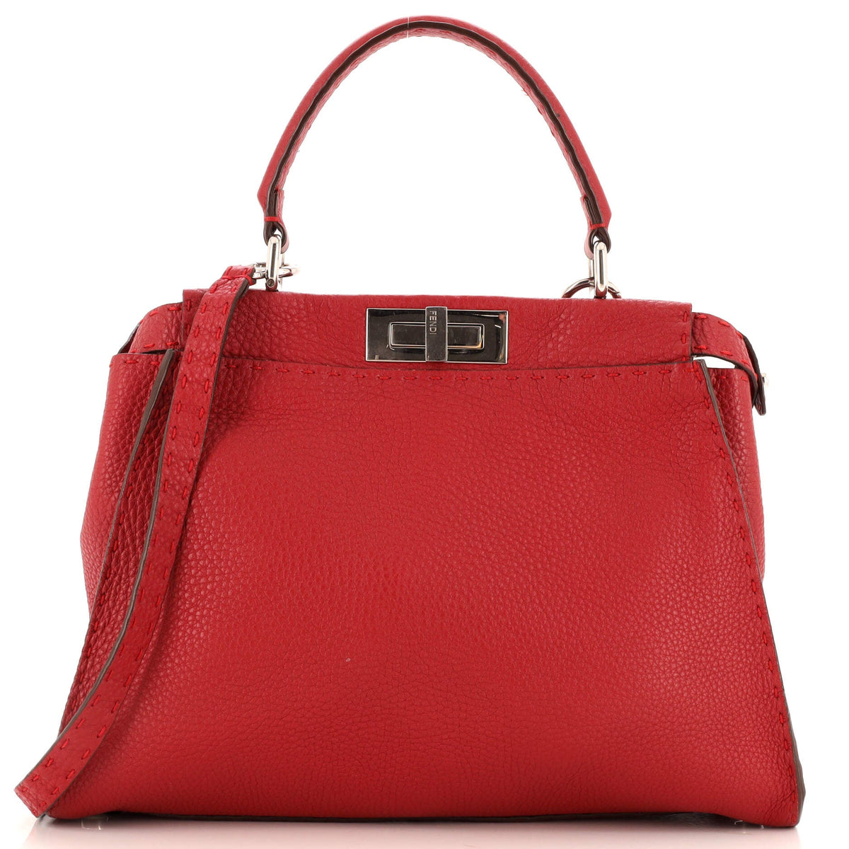 Fendi FENDI Selleria Peekaboo Bag Rigid Leather Regular