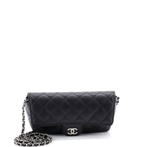 CHANEL Classic Sunglasses Case with Chain Quilted Caviar