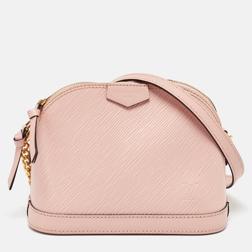 Rose Ballerine Epi Leather Mini Alma Bag