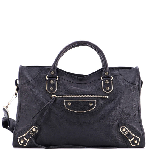 City Classic Metallic Edge Bag Leather Medium