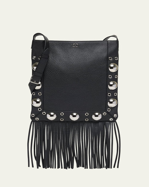 Nellcote Fringe Studded Leather Crossbody Bag