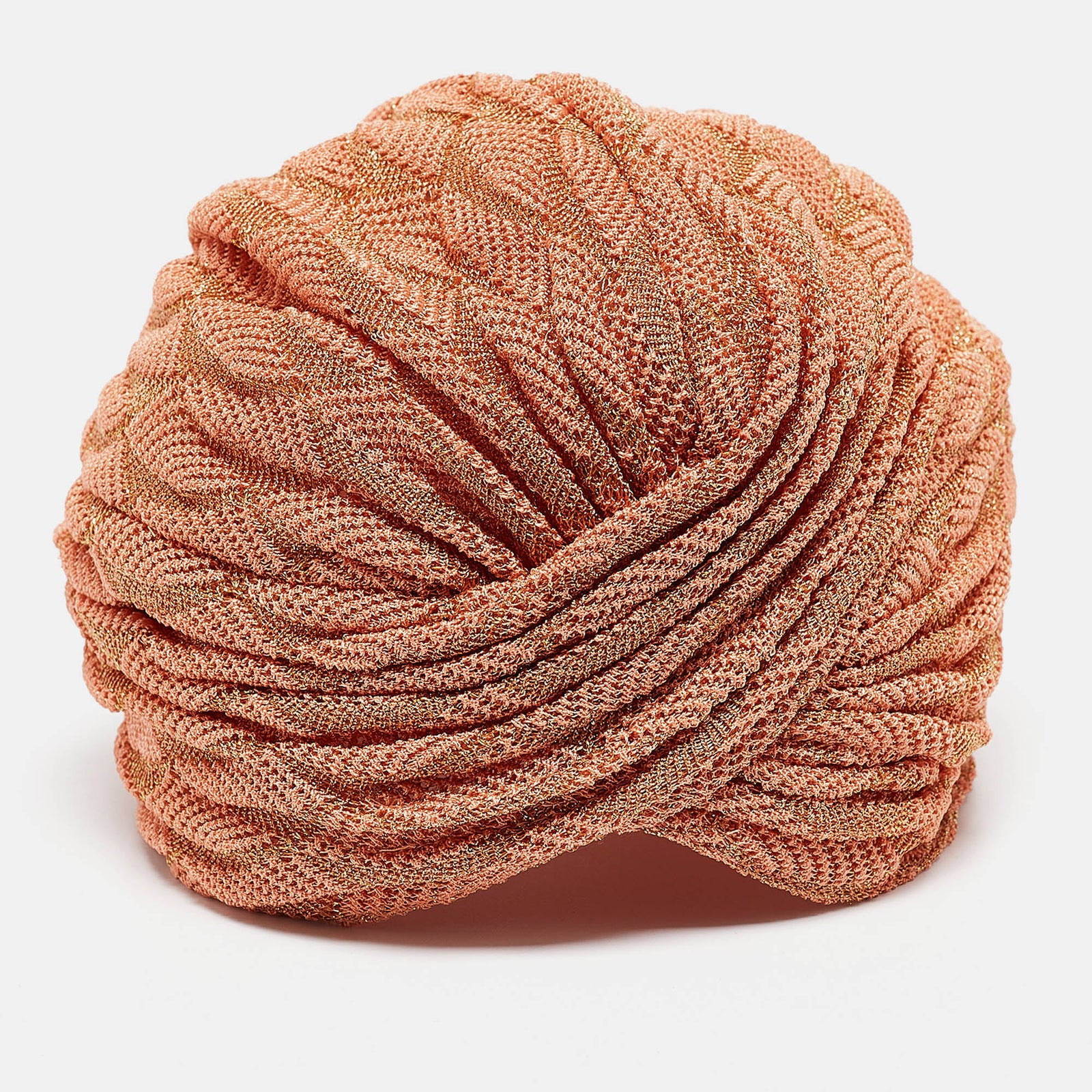 Missoni Mare Turban en tricot lurex orange clair Missoni