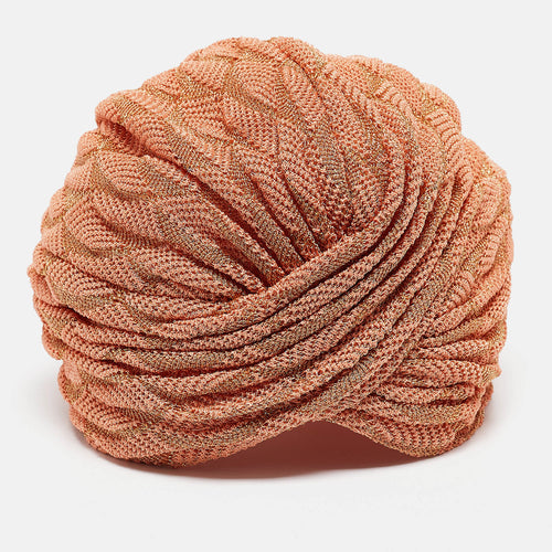 Missoni Light Orange Lurex Knit Turban