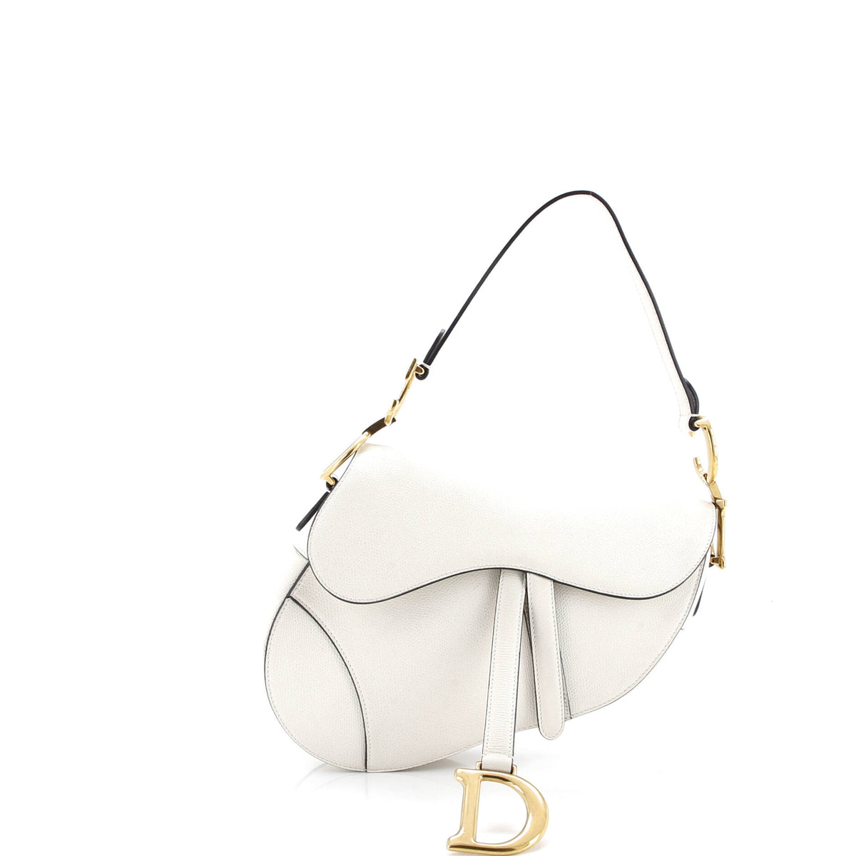 Christian Dior Saddle Handbag Leather Medium