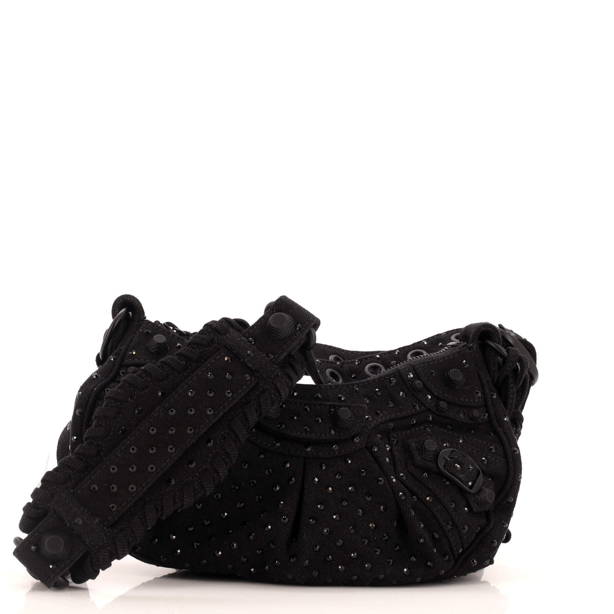 Balenciaga Le Cagole Giant Studs Shoulder Bag Rhinestones XS