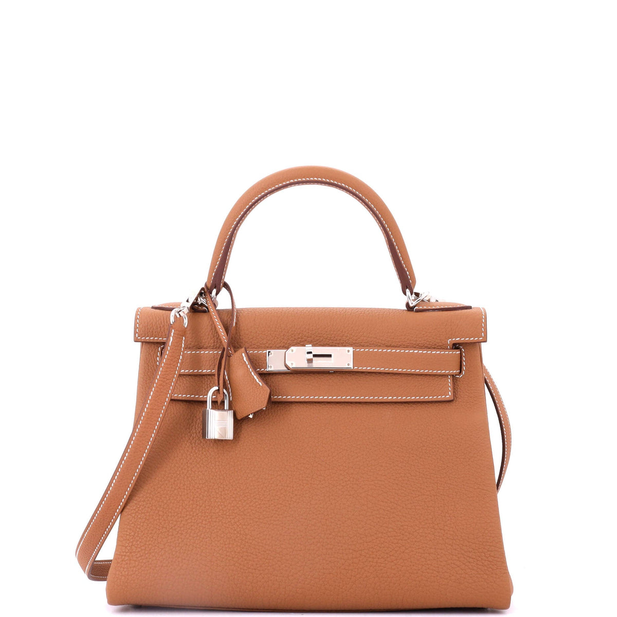 Herm?s Kelly Handbag Gold Togo with Palladium Hardware 28