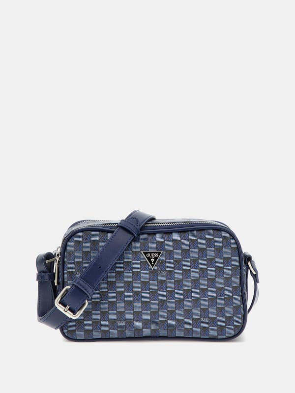 Guess Geometric-Print Jet Set Crossbody Bag