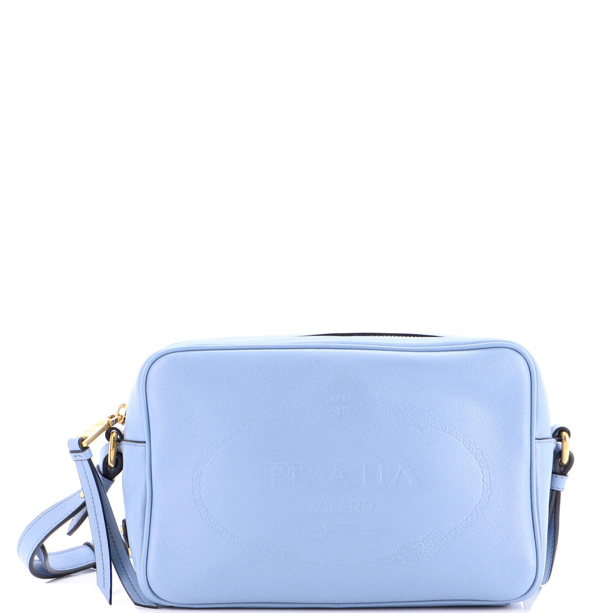 Prada PRADA Logo Camera Bag Embossed Leather Small