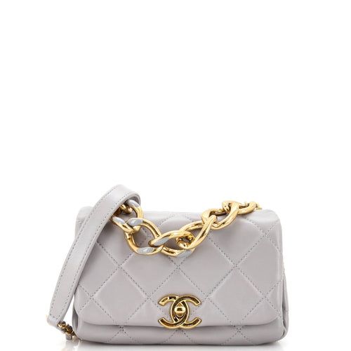 CHANEL Color Match Flap Bag Quilted Lambskin Mini