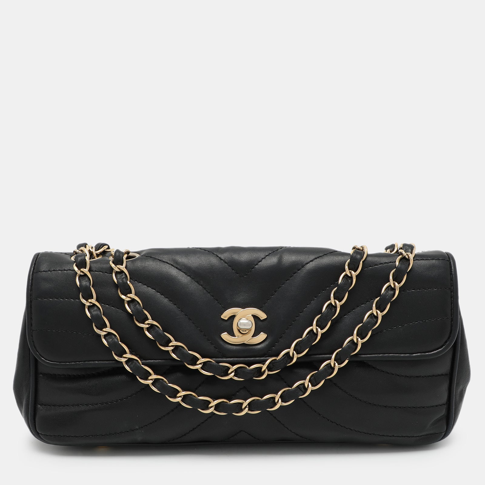 Chanel Schwarze gesteppte Vintage-Flap-Tasche aus Leder