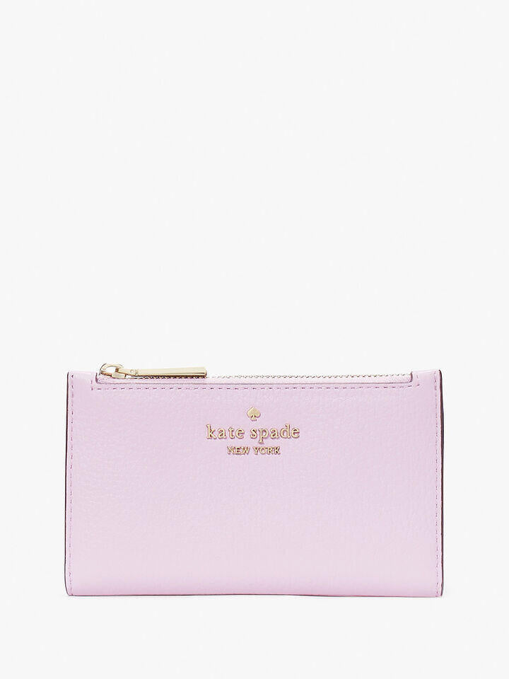 Kate Spade Au Leila Pebbled Leather Small Slim Bifold Wallet