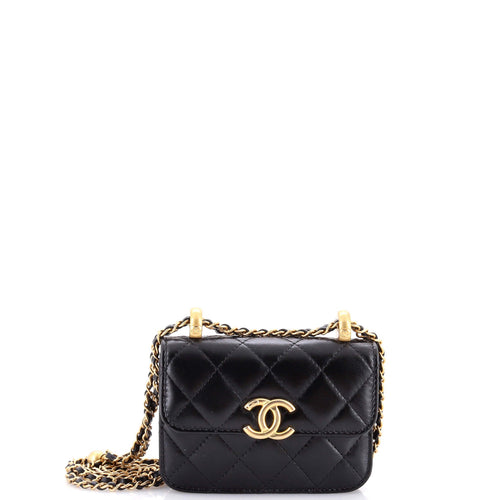 CHANEL Perfect Fit Flap Coin Purse with Chain Quilted Calfskin