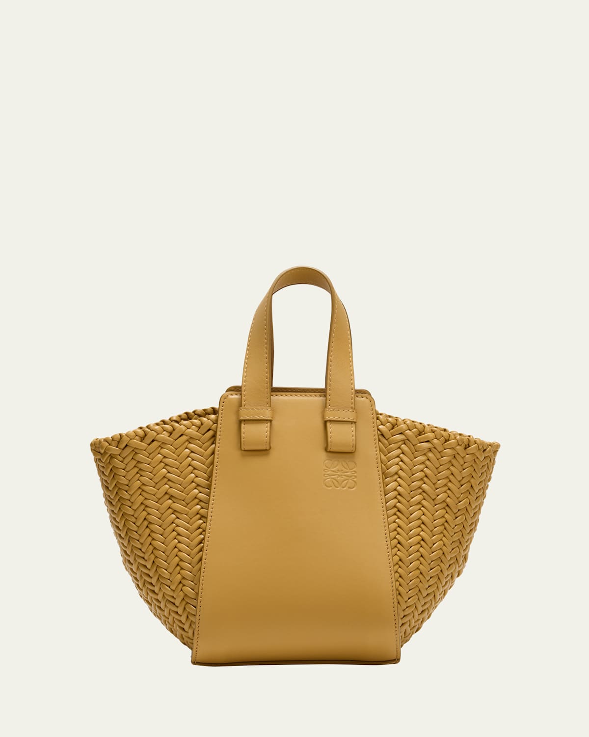 Loewe Hammock Woven Leather Compact Top-Handle Bag