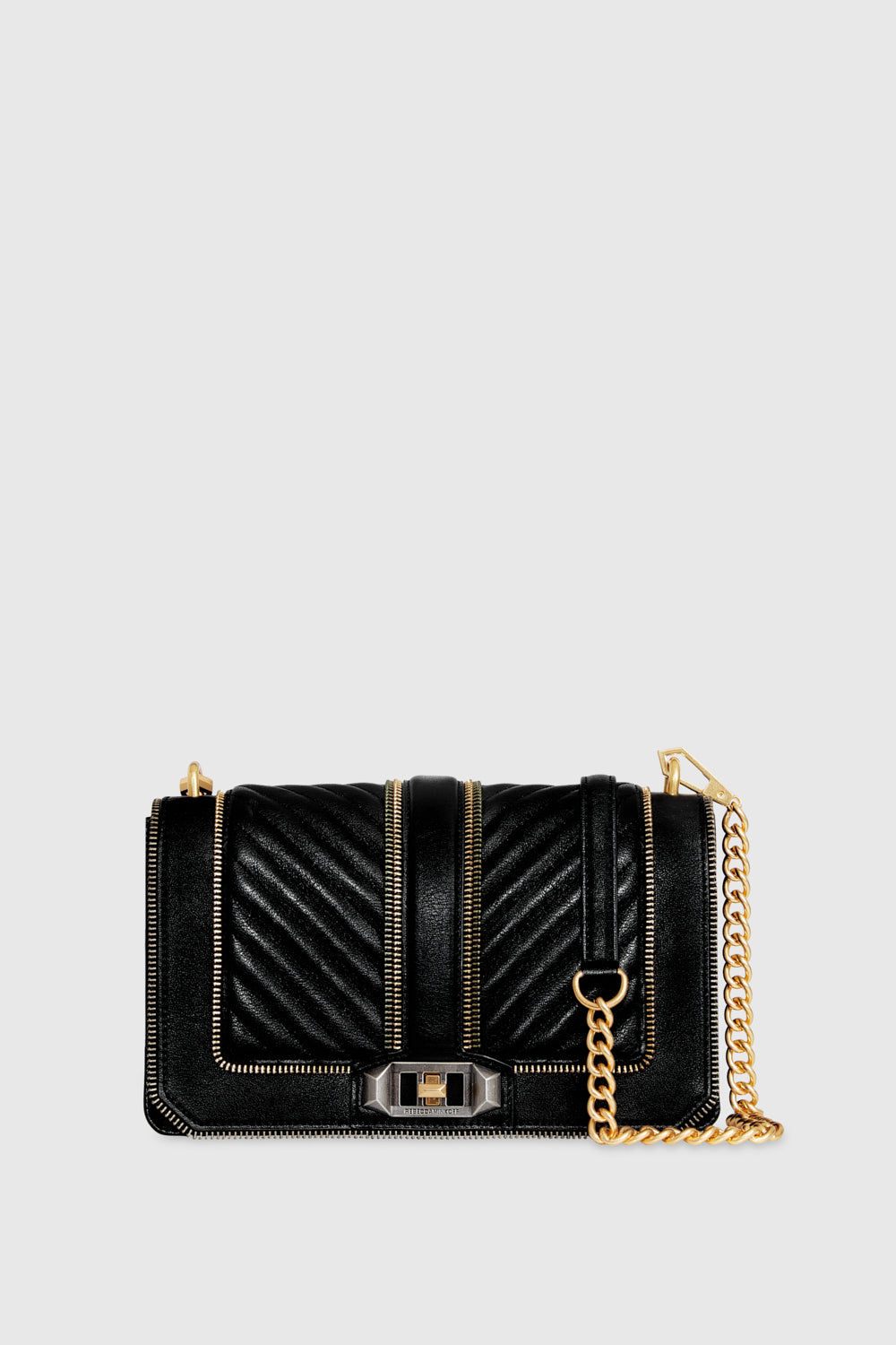 Rebecca Minkoff Chevron Quilted Zip Love Crossbody Bag