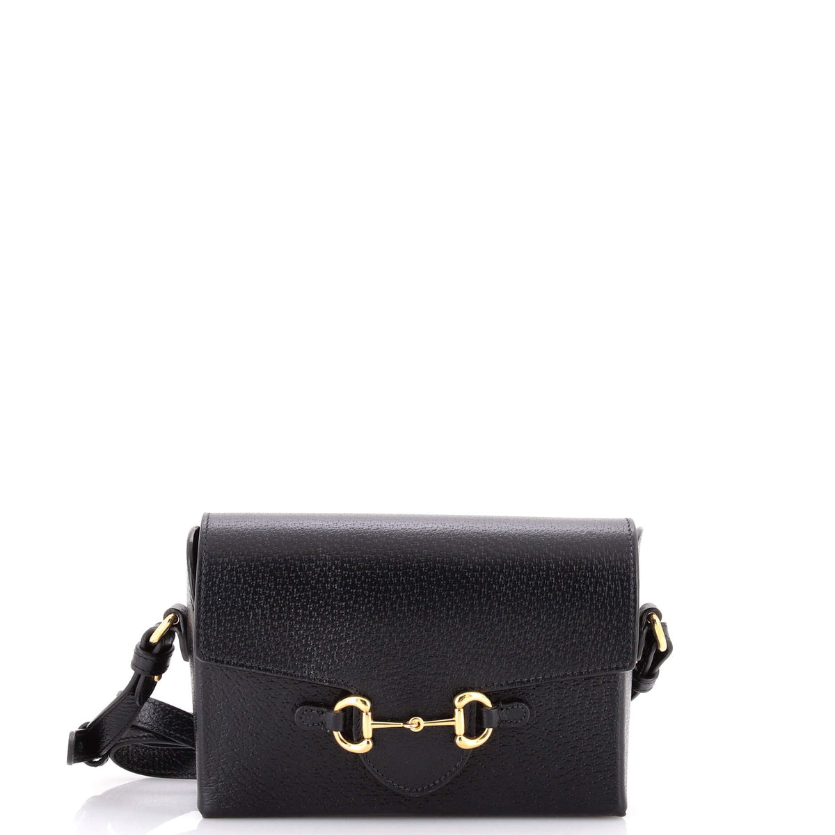 Gucci GUCCI Horsebit 1955 Flap Crossbody Bag Leather Mini