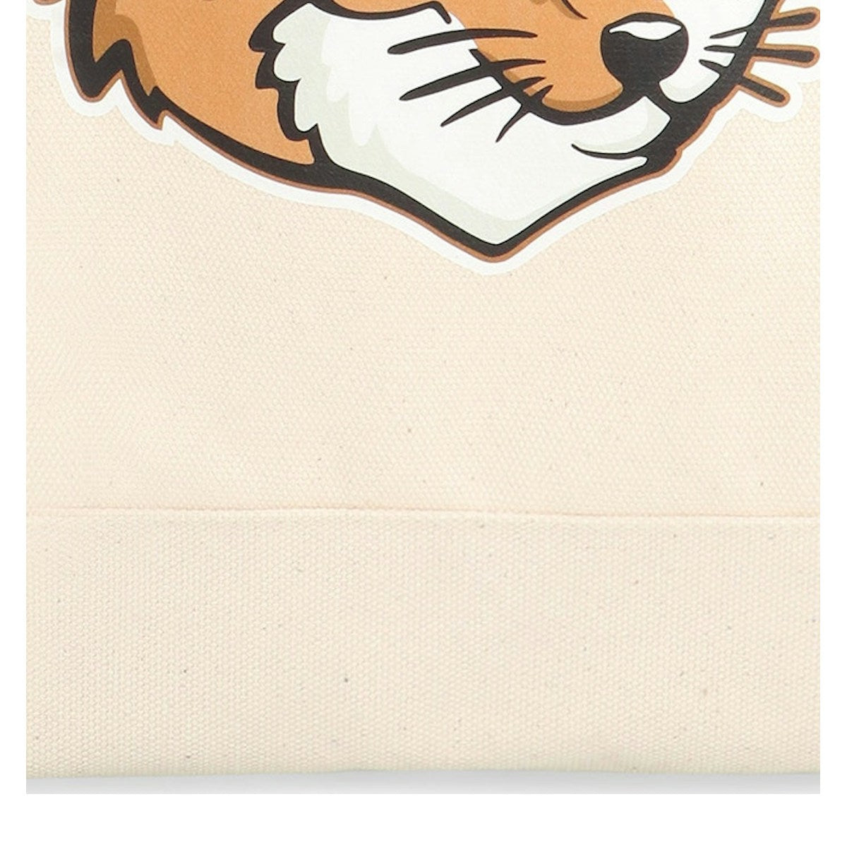 Maison KitsunÃ© Men's Fox Head Canvas Tote Bag in Ecru | LW05101WW0050 Color P700