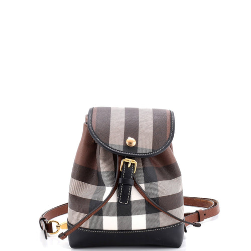 Flap Backpack House Check Coated Canvas Micro