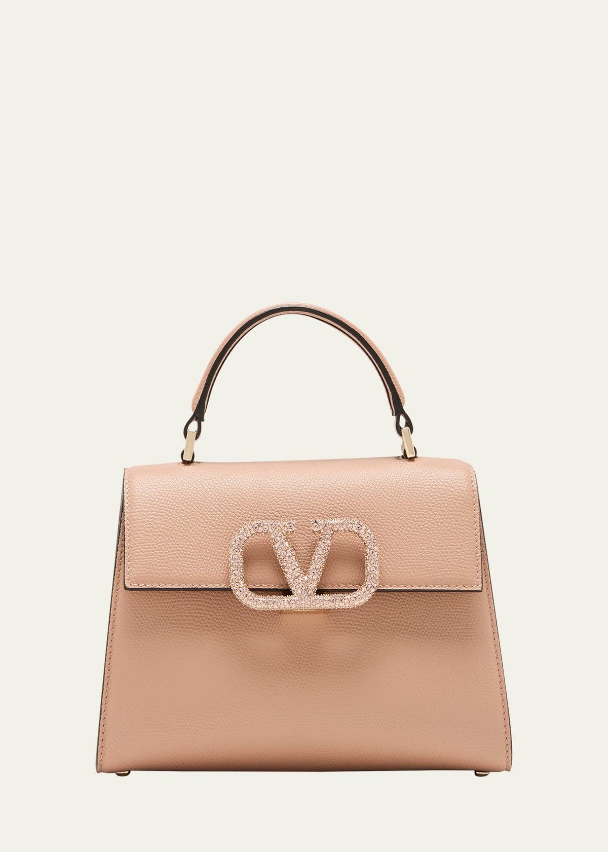 Valentino VSLING Small Rhinestone Leather Top-Handle Bag