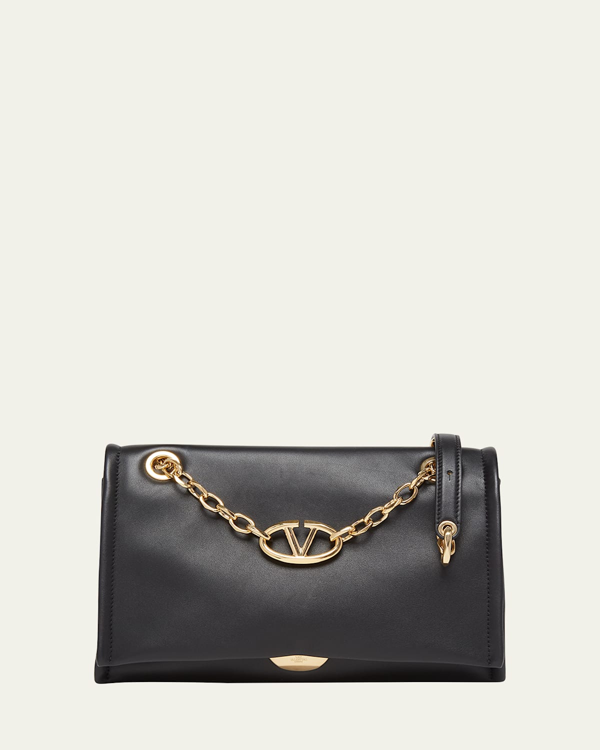 Valentino VLOGO Flap Leather Chain Shoulder Bag