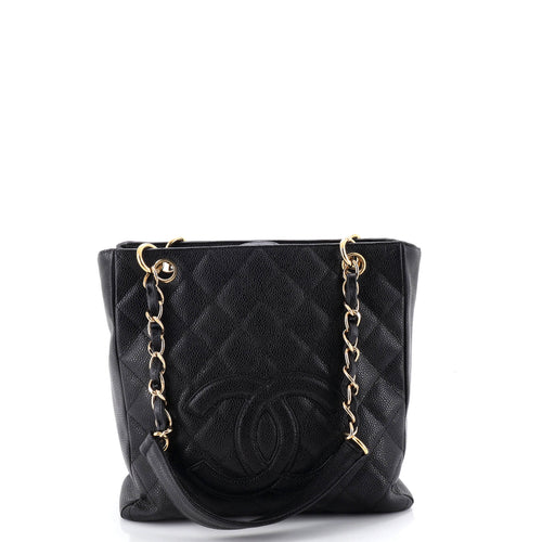 CHANEL Petite Shopping Tote Quilted Caviar