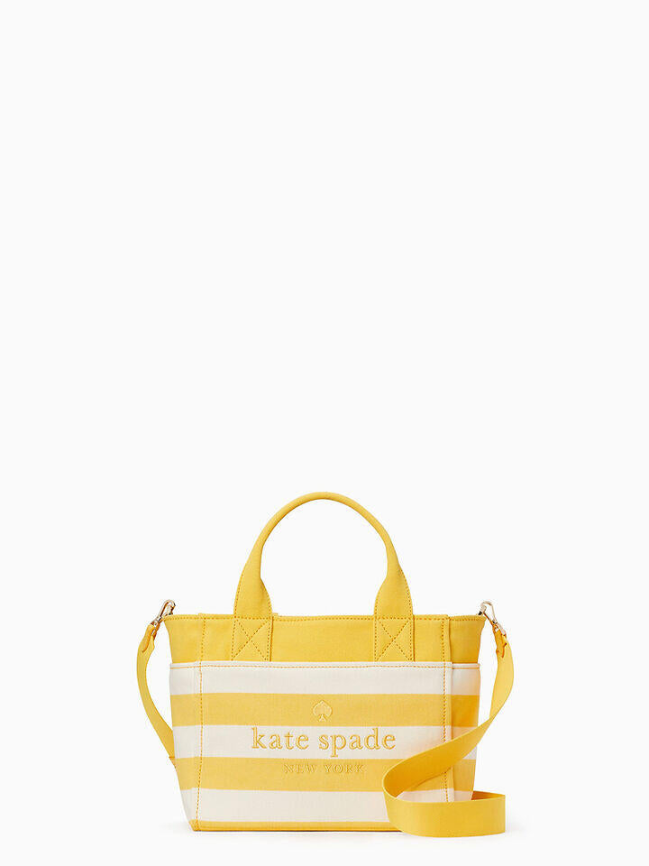 Kate Spade Au Jett Beach Time Striped Canvas Small Tote